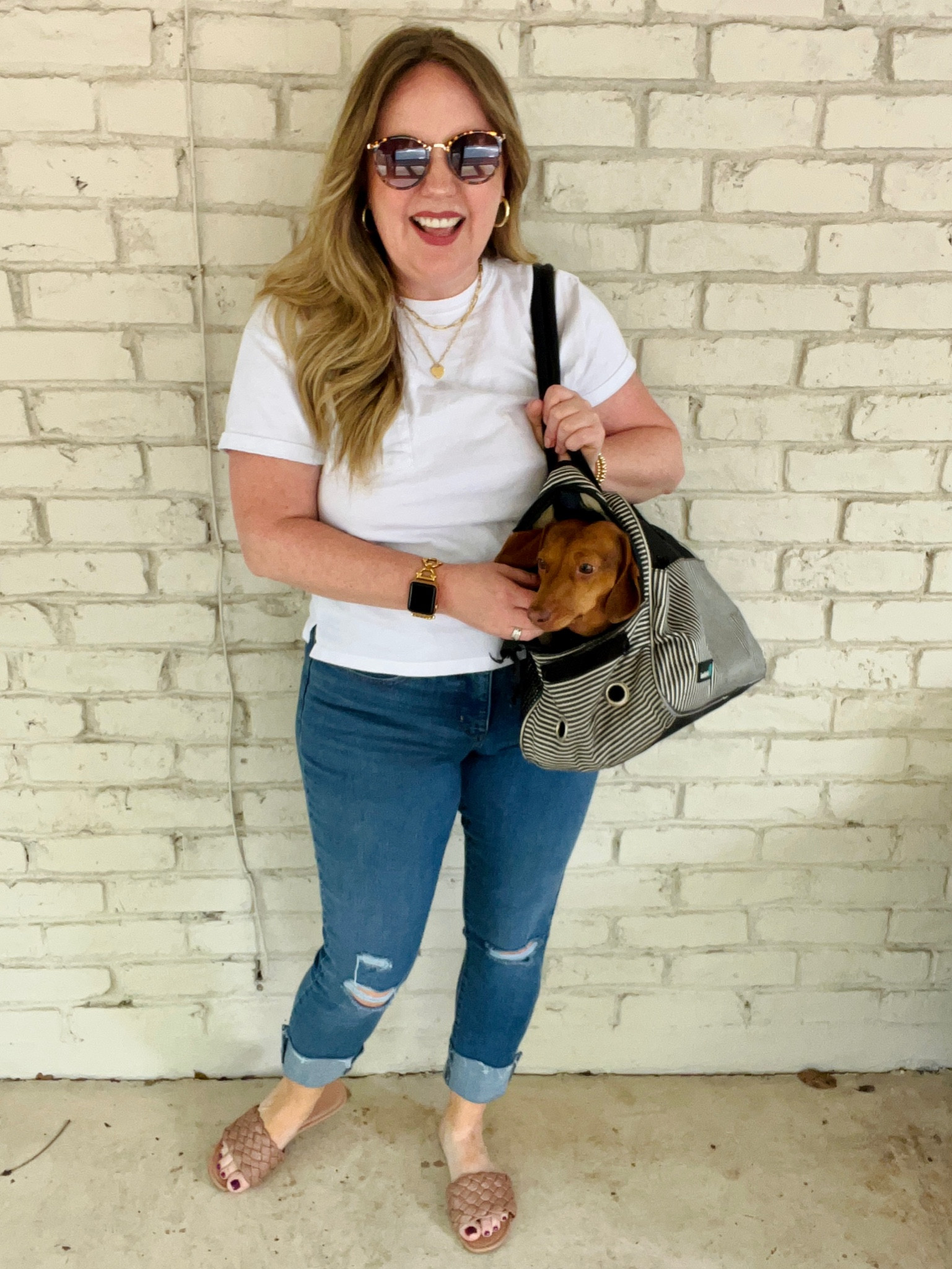 Medium tee; 30 jeans (size 10)

#LTKSeasonal #LTKunder50 #LTKstyletip