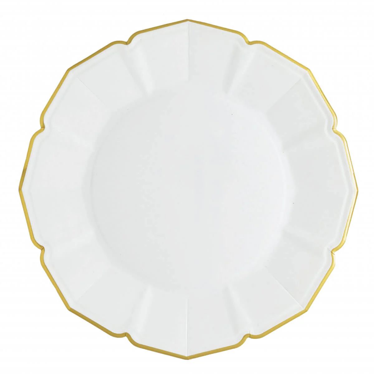Ornate Bright White Dinner Paper Plates | Ellie and Piper
