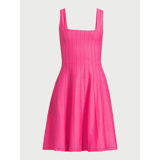 Scoop Women’s Sleeveless Square Neck Mini Sweater Dress, Sizes XS-XXL | Walmart (US)