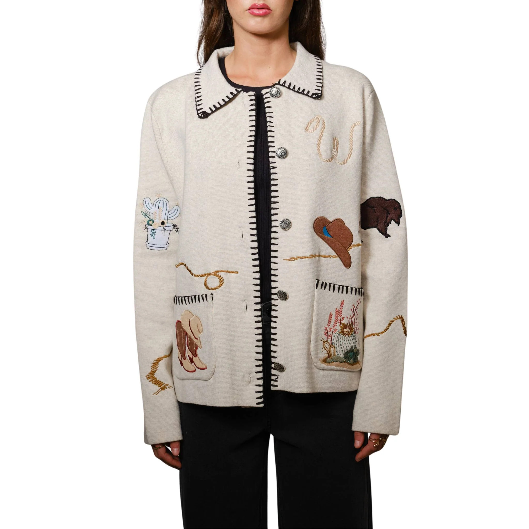 Motif Wool Blend Sweater Jacket | Christina Greene LLC