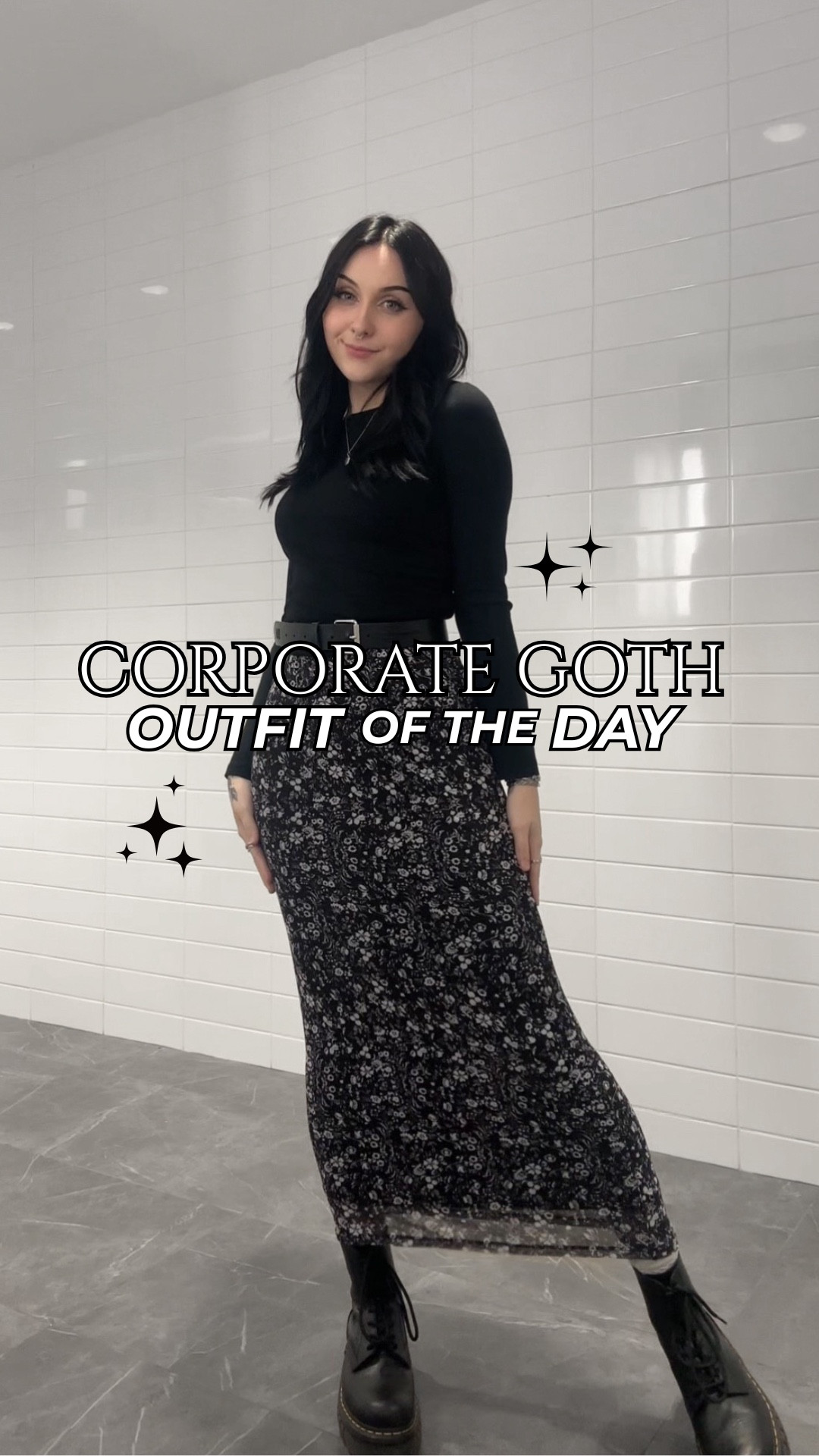 lil floral moment 

skirt is from kohls but I can’t find a link to save my life :( 

#ootd #corporategoth #softalt 

#LTKPetite #LTKootd