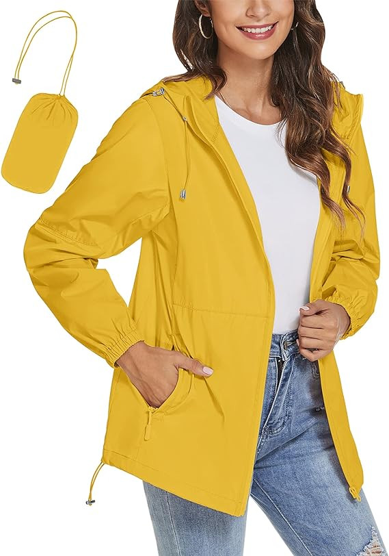 TCOT Womens Rain Jackets Waterproof Windbreaker Jackets lightweight Portable Rain Coat | Amazon (US)