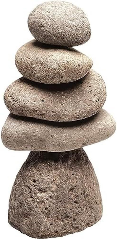 Ancient Graffiti Medium 5-Stone Natural River Stone Cairn, Multicolor, 8in | Amazon (US)