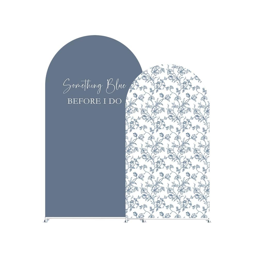 Something Blue Before I Do Arch Backdrop Cover Wedding Bridal Shower Bride to be Toile Party Arch... | Amazon (US)