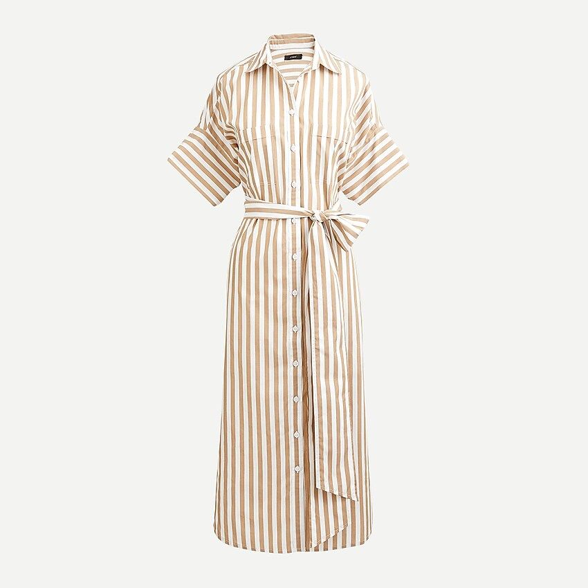 Relaxed-fit short-sleeve cotton poplin shirtdress in stripe | J.Crew US