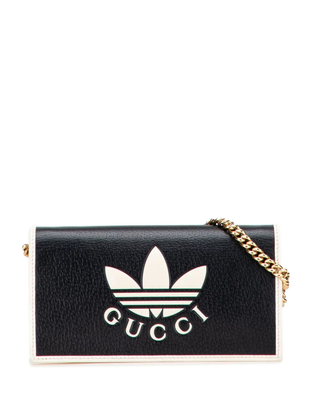 Gucci Pre-Owned 2016-2025 Adidas Leather Wallet On Chain crossbody bag - Black | Farfetch Global