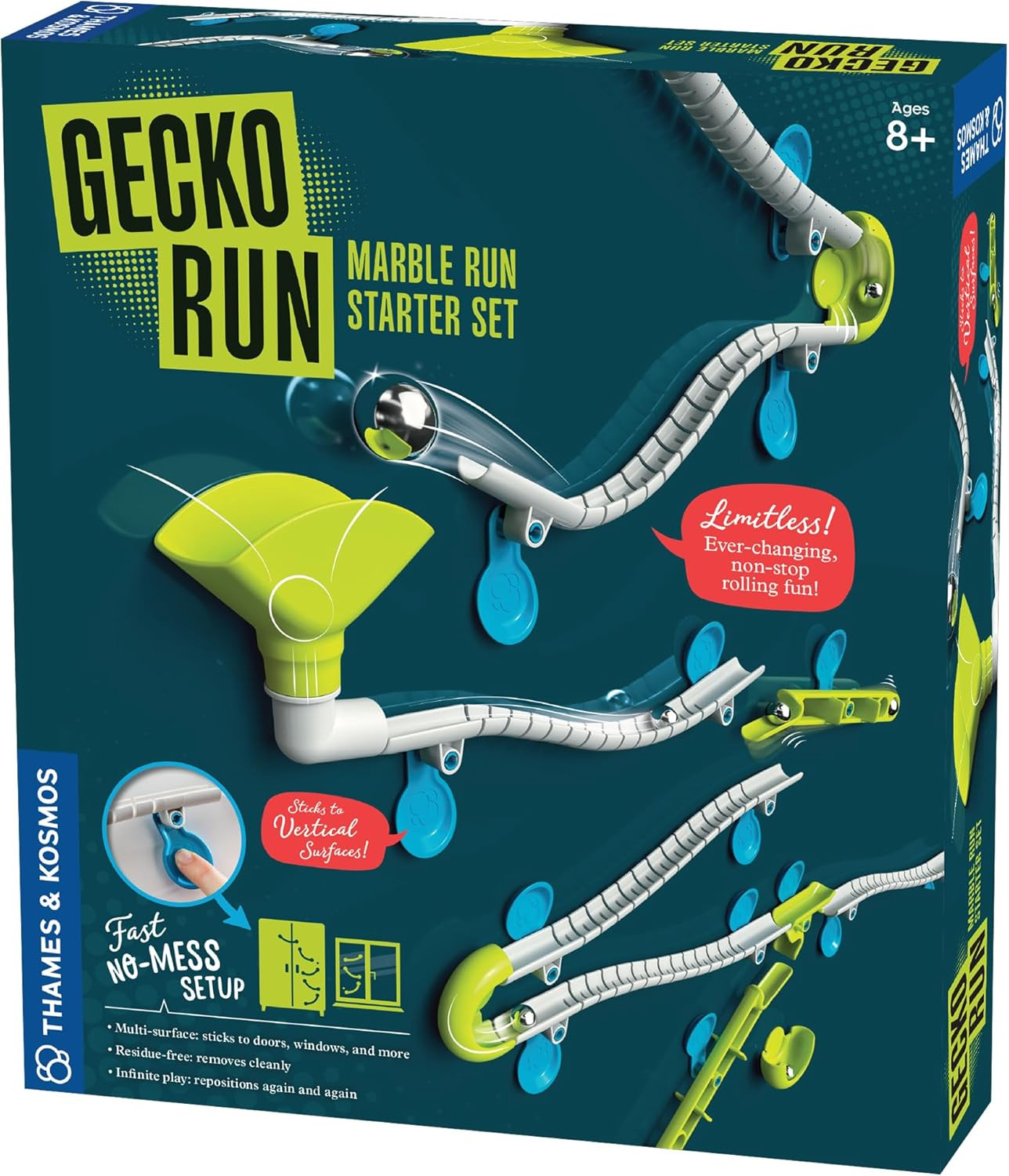 Gecko Run Marble Run Starter Set by Thames & Kosmos – 63 Piece Vertical Marble Run Toy with Fle... | Amazon (US)