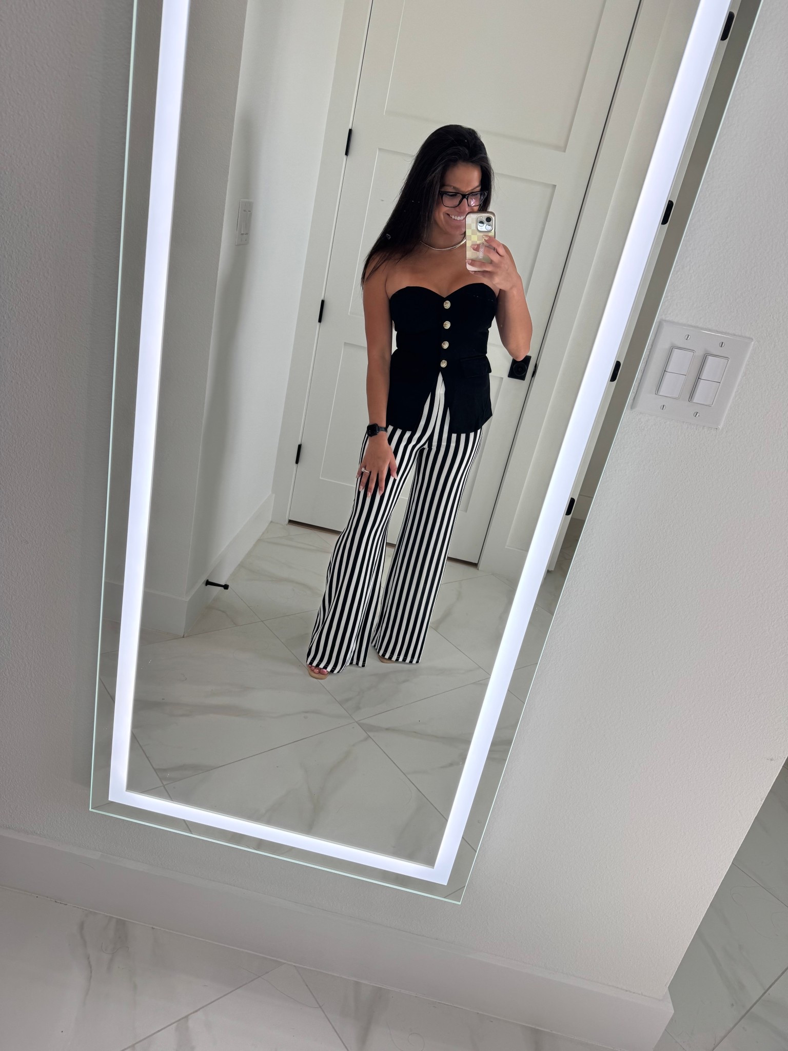 Date night ready! 💕 I’m obsessed with this look—the sweetheart neckline is so flattering and feminine, and these black and white striped pants are giving major chic vibes. Perfect for dinner, rooftop drinks, or a night out. Grab it now while it’s on Prime Day deal! 🖤🤍 #AmazonFinds #DateNightOutfit #PrimeDayDeal #SweetheartNeckline #OOTD #LTKStyle #LTKSale #AmazonStyle #LTKPrimeDay #ChicAndSimple #NeutralStyle

#LTKPetite #LTKSaleAlert