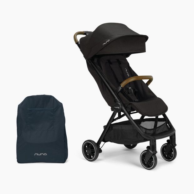 Nuna TRVL Easy Fold Compact Stroller & Carry Bag in Caviar Size 32.5"" x 20.25"" x 44 | Babylist
