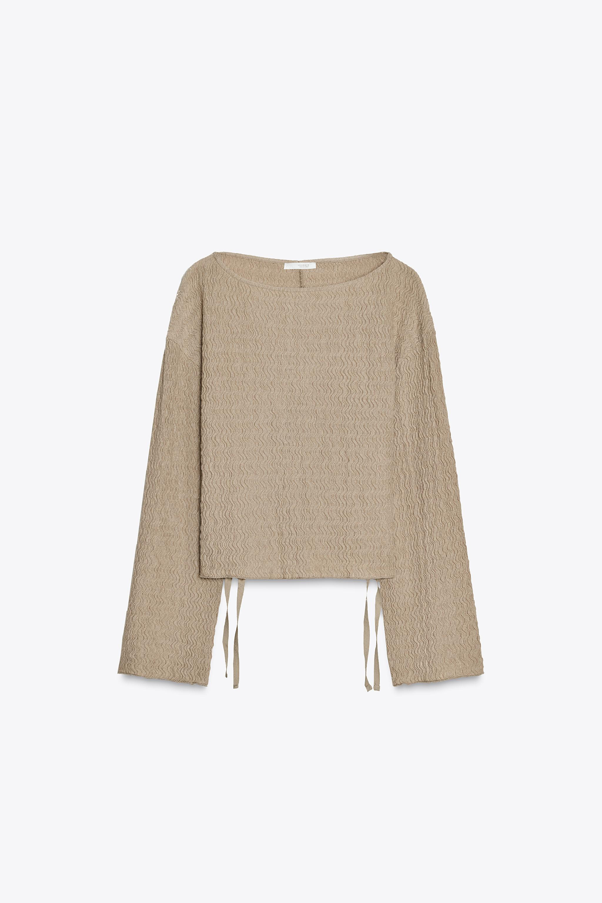 TEXTURED TIE TOP | Zara US
