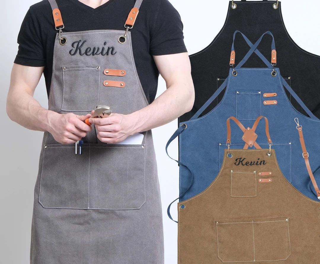 Personalized Canvas Apron, Custom Birthday Gift for Dad, Bartender's Apron, Barista's Apron, Apro... | Etsy (US)