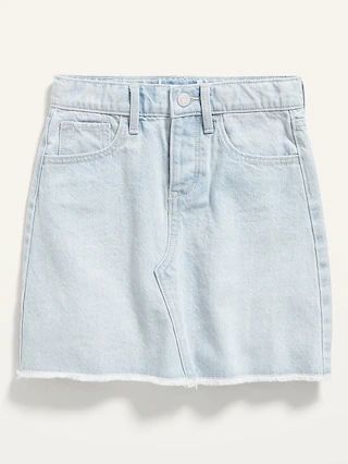 High-Waisted Light-Wash Cutoff Jean Skirt for Girls | Old Navy (US)