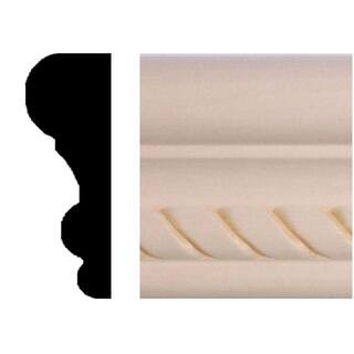 3/4 in. x 2-1/8 in. x 96 in. Hardwood Rope Colonial Panel Molding | The Home Depot
