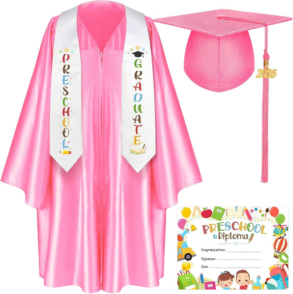 Sureio 6 Pcs Kindergarten Preschool Graduation Cap and Gown with 2025 Tassel Graduation Stole Cer... | Amazon (US)