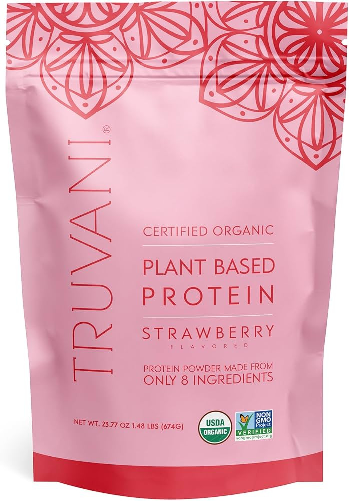 Truvani Vegan Pea Protein Powder | Strawberry | 20g Organic Plant Based Protein | 20 Servings | K... | Amazon (US)
