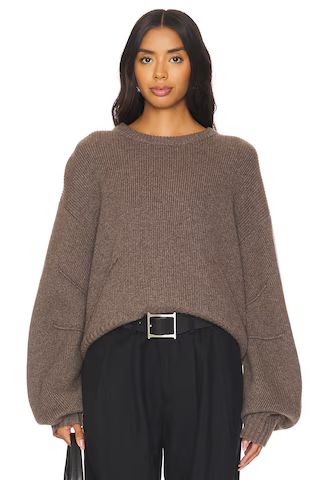 Helmut Lang Apex Chunky Sweater in Taupe Melange from Revolve.com | Revolve Clothing (Global)