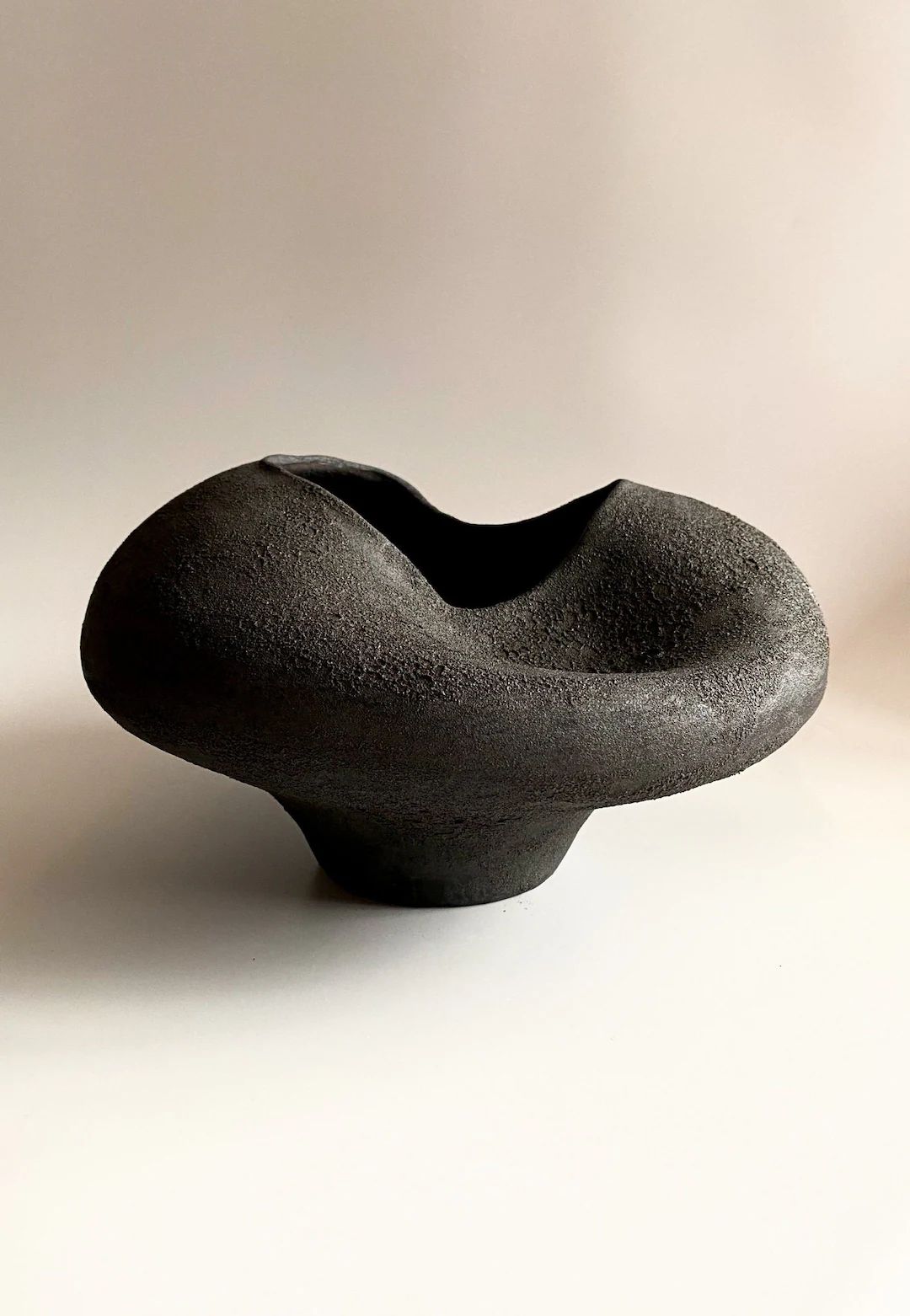Black Ceramic Vase handmade Ceramic Vase Textured Vase design Vase ceramic Vessel Scandinavian St... | Etsy (US)
