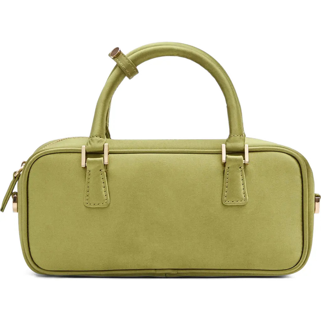 MANGO Mini Satin Top Handle Bag in Green at Nordstrom | Nordstrom