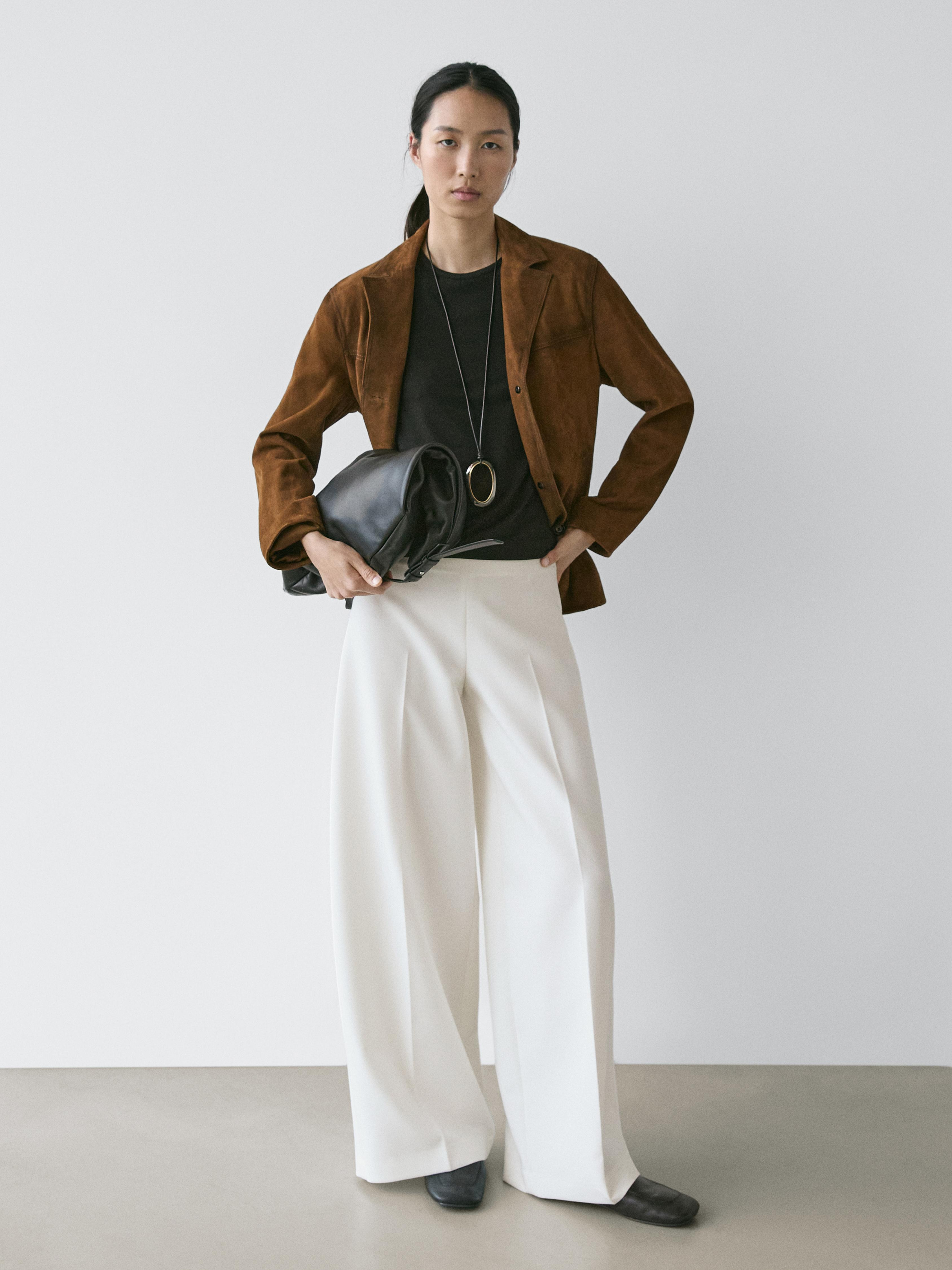 Wide-leg voluminous trousers | Massimo Dutti UK
