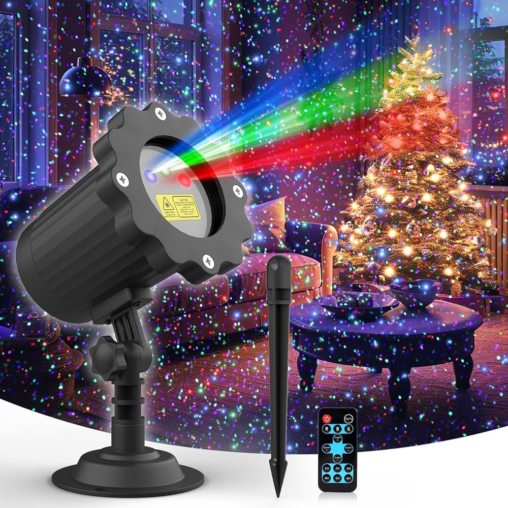 Laser Christmas Projector Lights Outdoor, 3 Color Christmas Laser Light Outdoor with Remote Contr... | Amazon (US)
