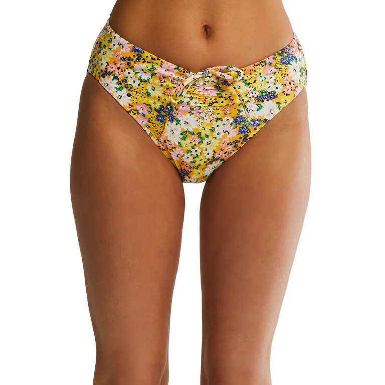 Time and Tru Women's Printed Cinched Bikini Swim Bottoms, Sizes S-3X | Walmart (US)