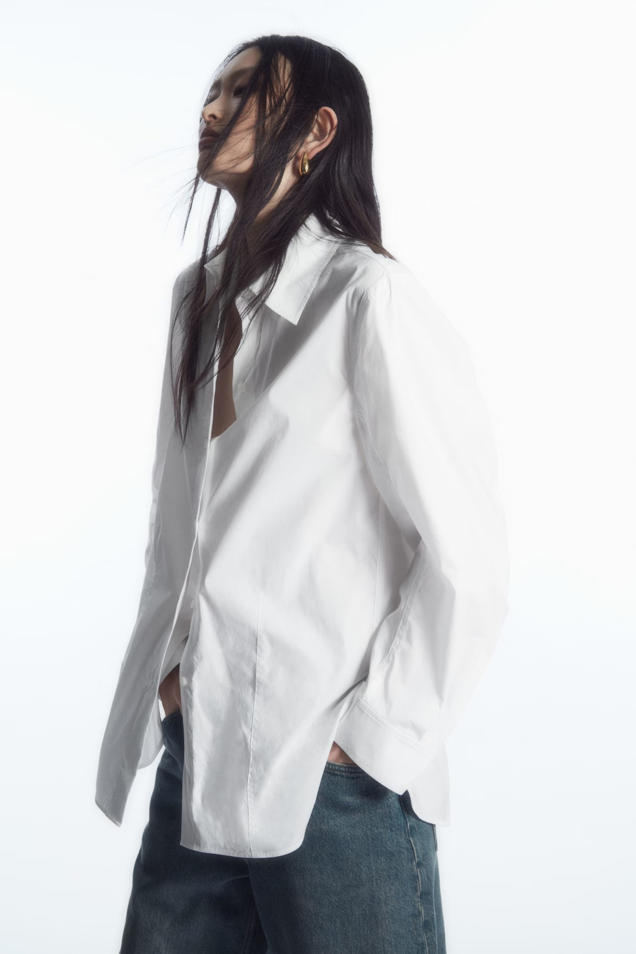 OVERSIZED COTTON-BLEND SHIRT | COS (AU)