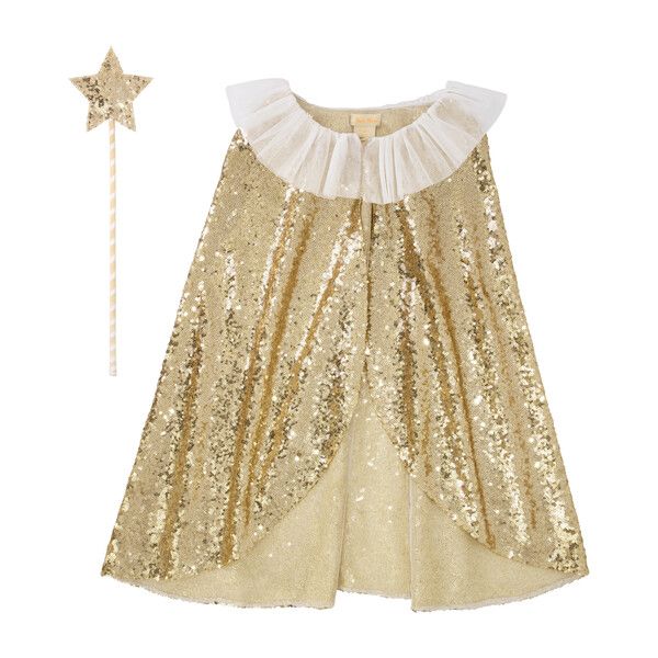 Gold Sparkle Cape Dress Up | Maisonette