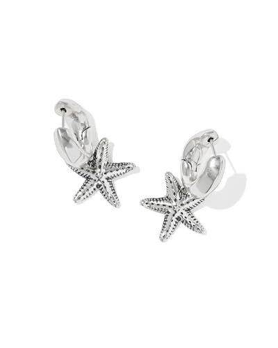 Kendra Scott Parker Starfish Huggie, Rhodium Plated Brass, Vintage Silver Metal, Fashion Jewelry for Women | Amazon (US)