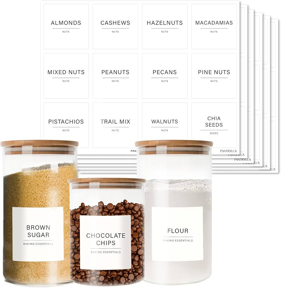 166 Kitchen Pantry Labels for Food Containers, Kitchen Labels, Labels for Storage Bins, Pantry La... | Amazon (US)