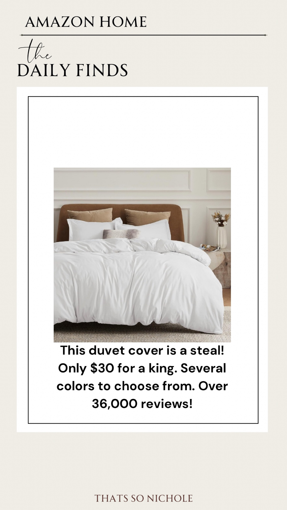 This Amazon duvet cover has over 36,000 reviews! Currently has a clickable coupon  and a king is only $30! I just snagged one for my bed. 

#LTKFindsUnder50 #LTKKids #LTKHome