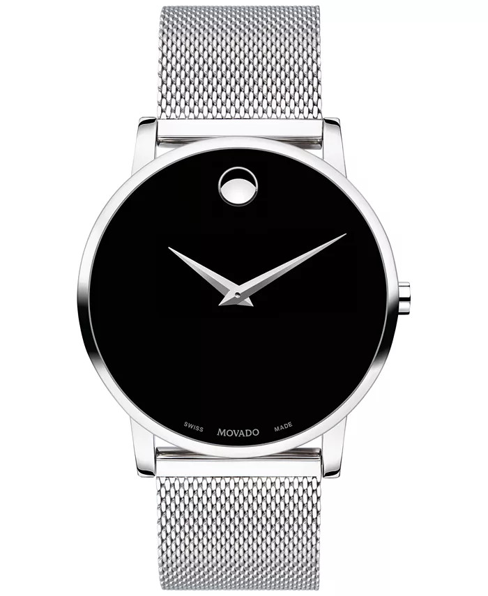 Movado Unisex Swiss Museum Classic Stainless Steel Mesh Bracelet Watch 40mm - Macy's | Macy's