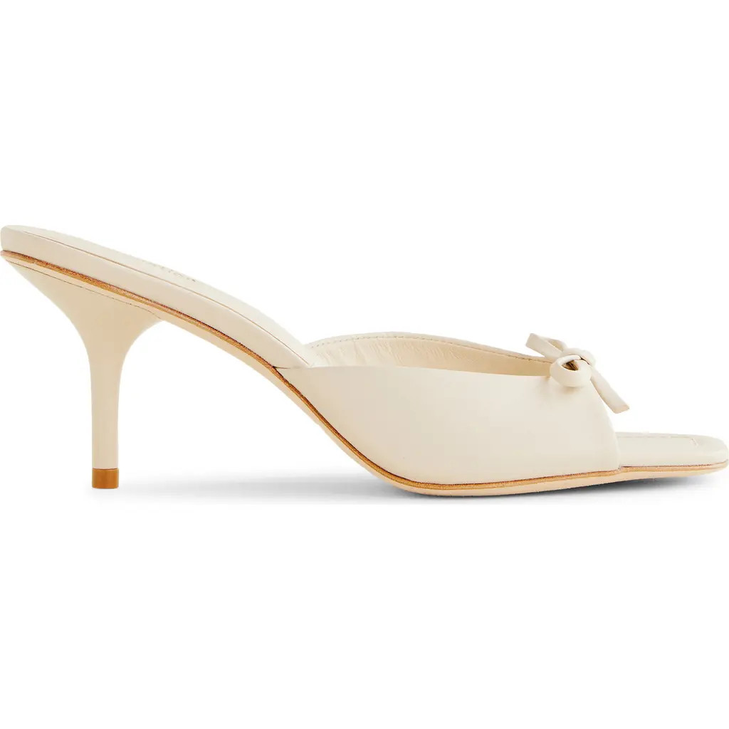 Reformation Clementine Heeled Mule Sandal in Almond Leather at Nordstrom, Size 11 | Nordstrom