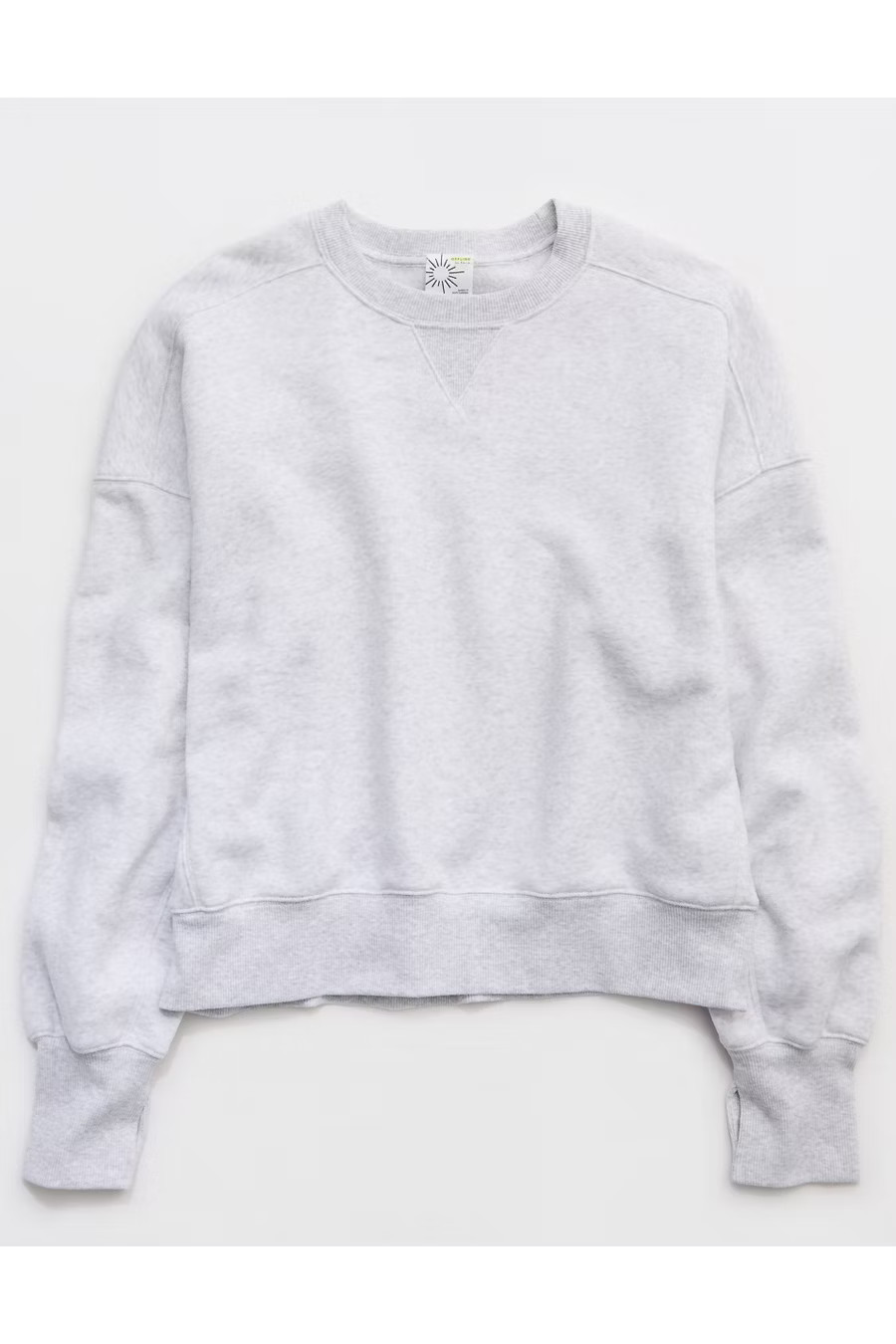 OFFLINE By Aerie Cloud Fleece Classic Crewneck Women's Light Heather Gray XXS | Aerie