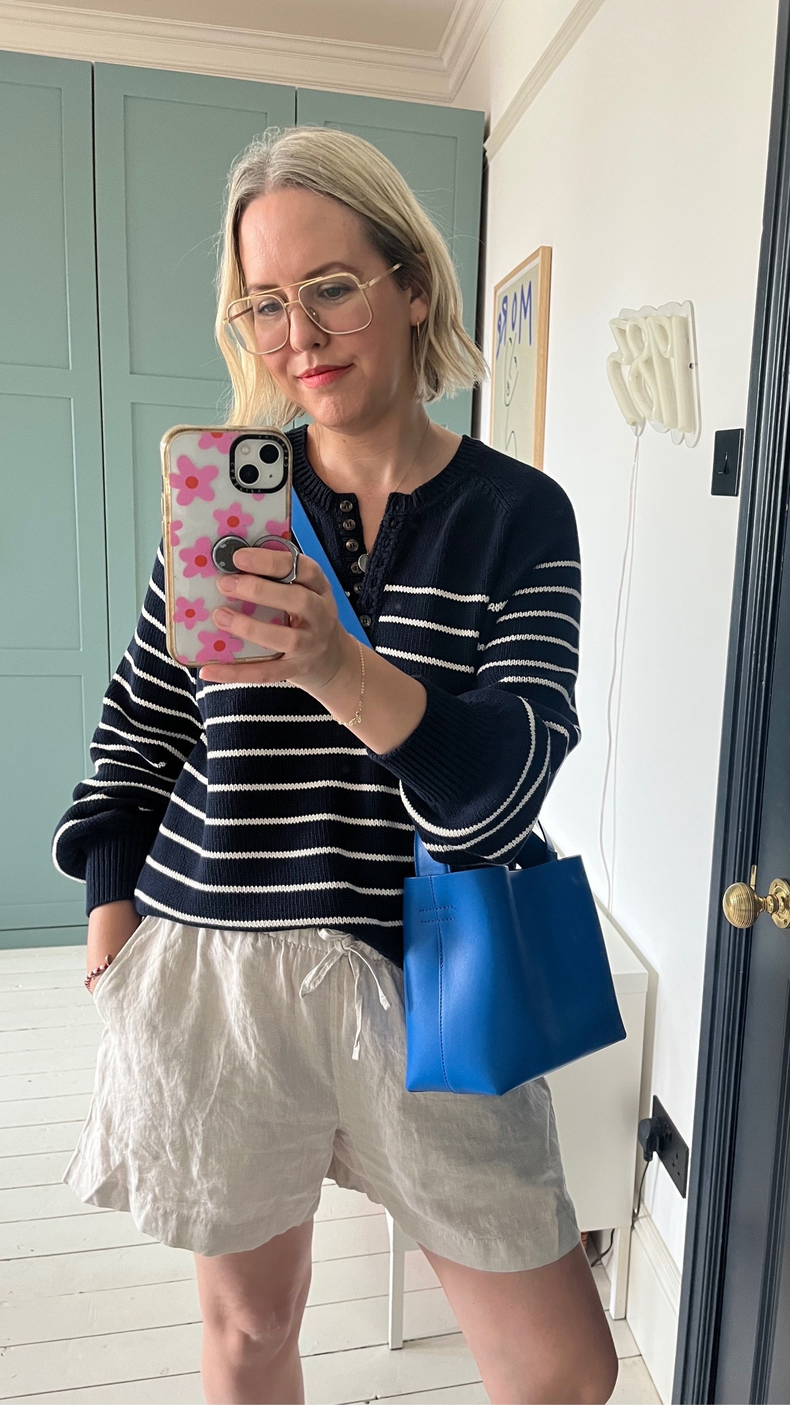 Blue Crossbody Bag, ARKET, Linen Shorts, Navy Jumper, Sezane Paris 

#LTKstyletip #LTKSeasonal #LTKeurope