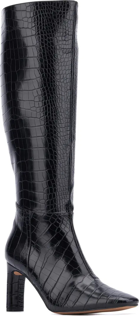 NEW YORK AND COMPANY Isabelle Croc Embossed Knee High Boot (Women) | Nordstromrack | Nordstrom Rack