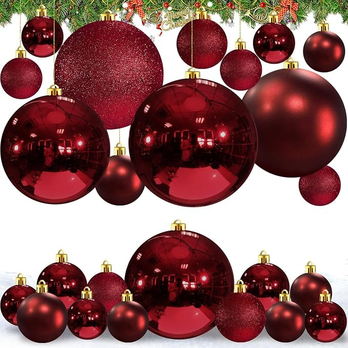 Marsui 24 Pcs Giant Christmas Balls Ornaments Extra Large Outdoor Cherry Christmas Ornament 8'' 6... | Amazon (US)