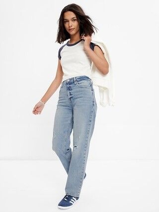 Teen Organic Cotton &#x27;90s Loose Jeans with Washwell | Gap (US)
