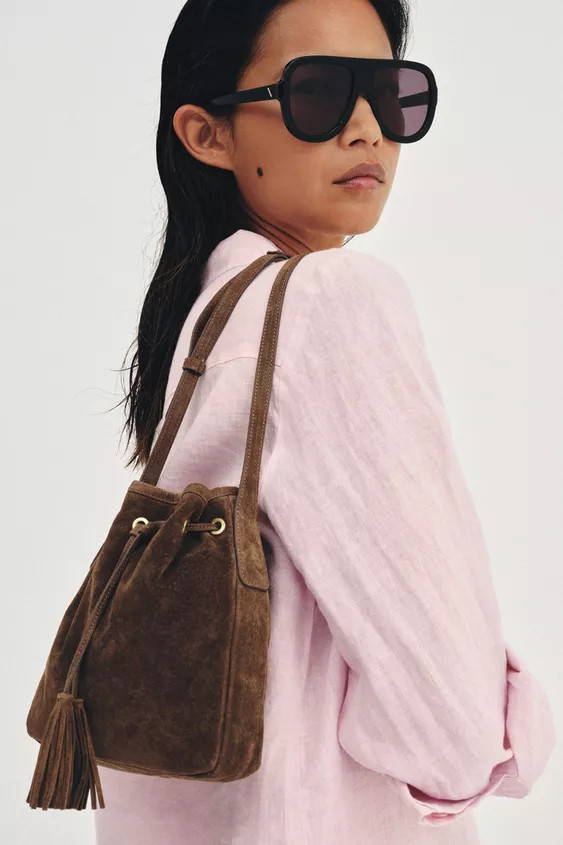 MINI GATHERED LEATHER CROSSBODY BAG | Zara US