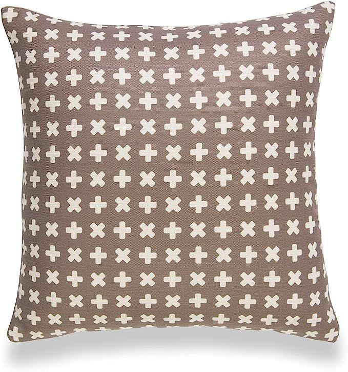 Hofdeco Modern Boho Decorative Throw Pillow Cover ONLY, for Couch, Sofa, Bed, X Dots Brown, 18"x1... | Amazon (US)