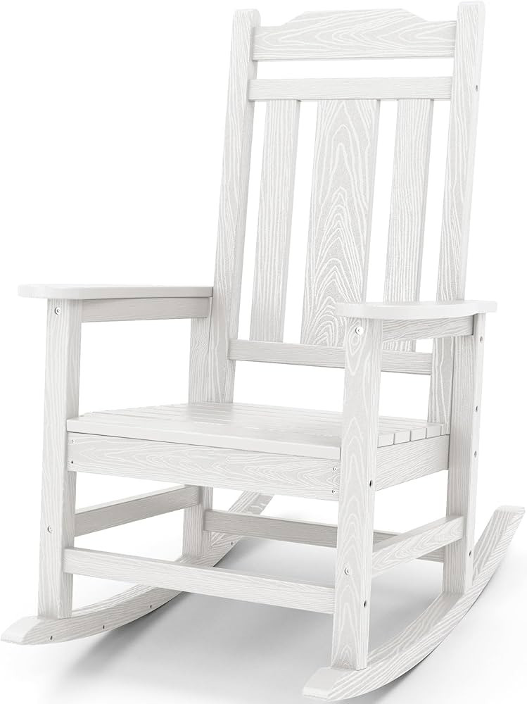 SERWALL Outdoor Rocking Chair White | Amazon (US)