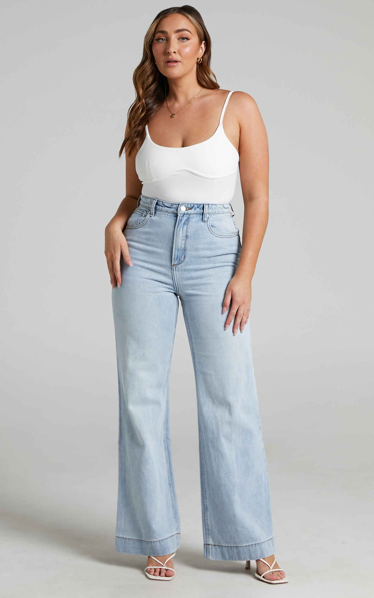 Emman Wide Leg Jeans in Sunday Blue | Showpo | Showpo - deactived