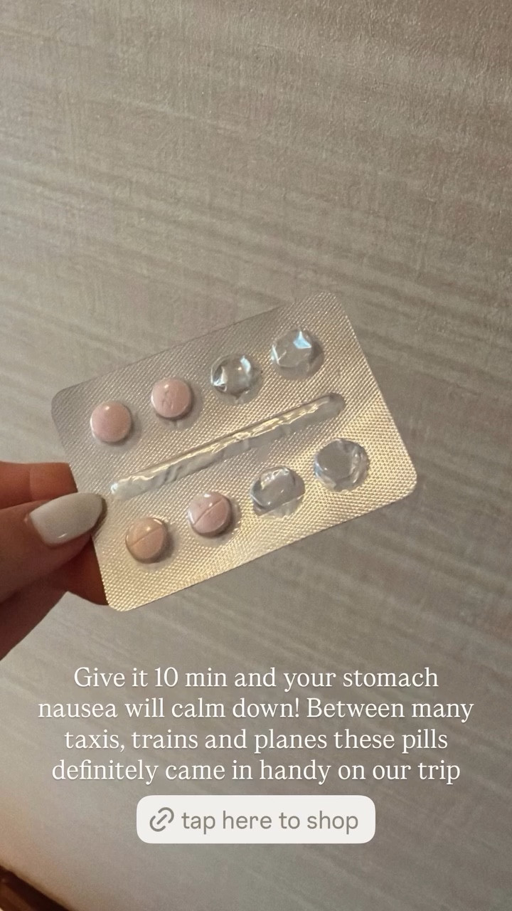 Give it 10 min and your stomach nausea will calm down! Between many taxis, trains and planes these pills definitely came in handy on our trip✈️

#LTKselfcare #LTKBeauty #LTKTravel