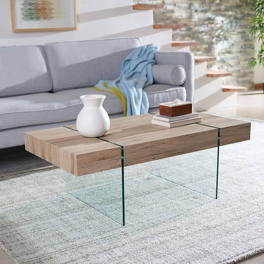 Safavieh Home Collection Jacob Modern Rectangular Leg Floating Coffee Table COF7001C, 0, Natural/... | Amazon (US)