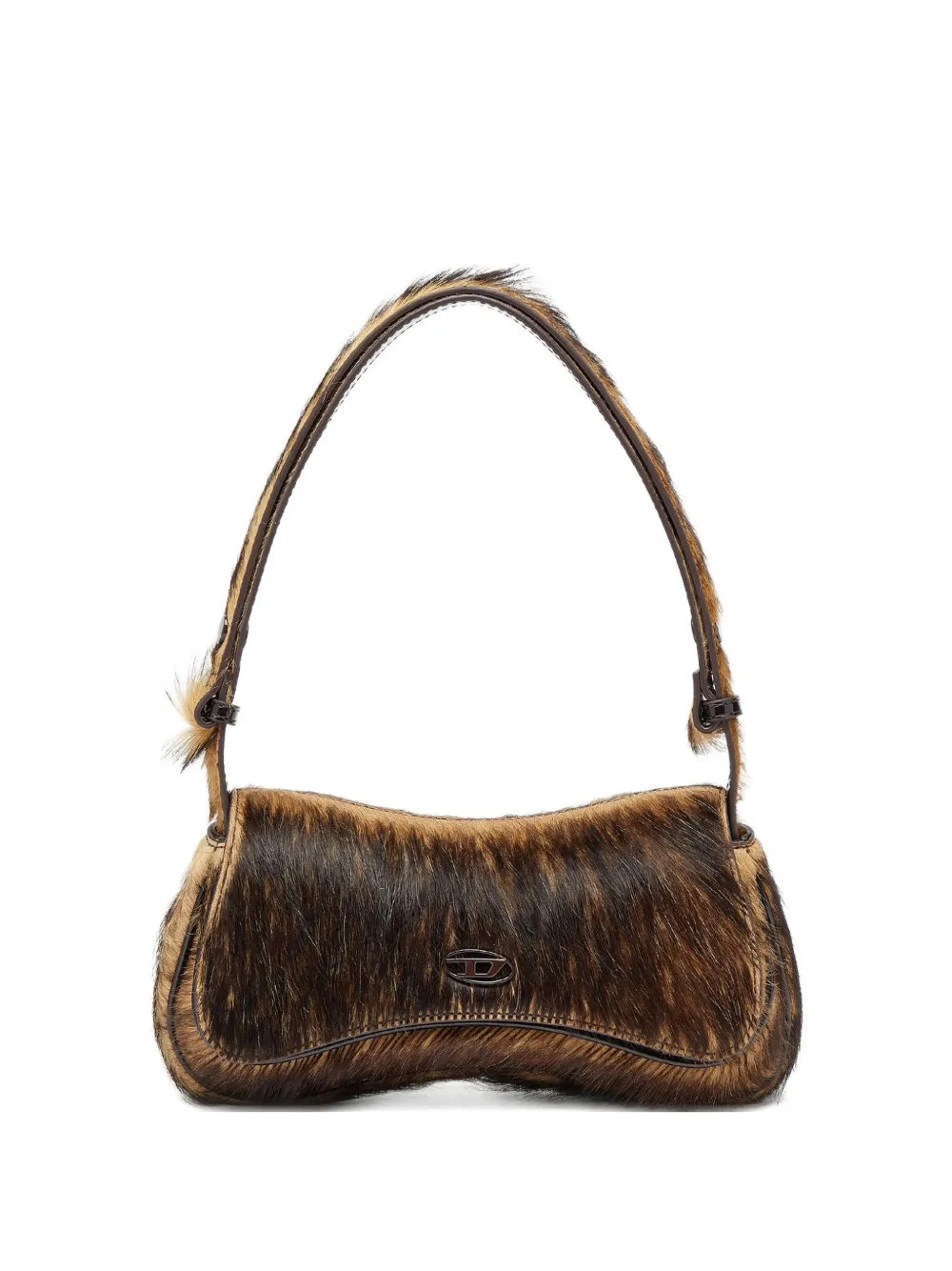 Diesel Play leather clutch - Brown | Farfetch Global