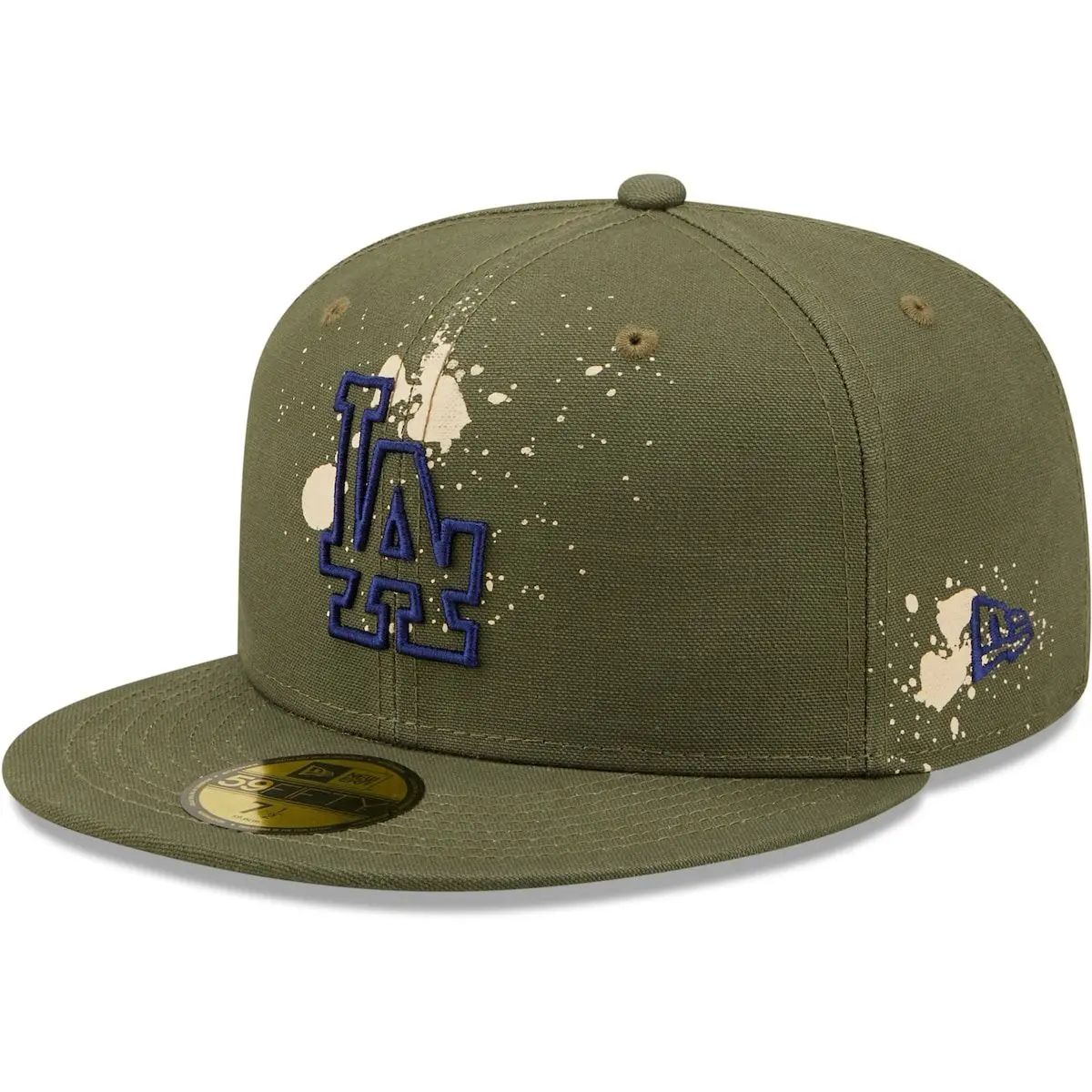 Men's New Era Olive Los Angeles Dodgers Splatter 59FIFTY Fitted Hat at Nordstrom, Size 7.5 | Nordstrom