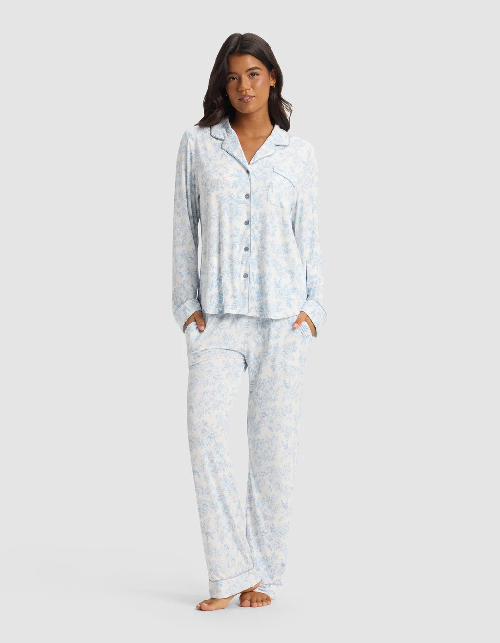 Women's Bamboo Stretch-Knit Long Sleeve Pajama Set | Cozy Earth