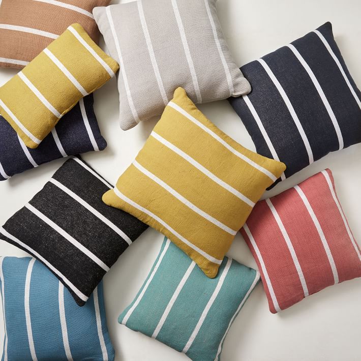 Simple Stripe Indoor/Outdoor Pillow | West Elm (US)