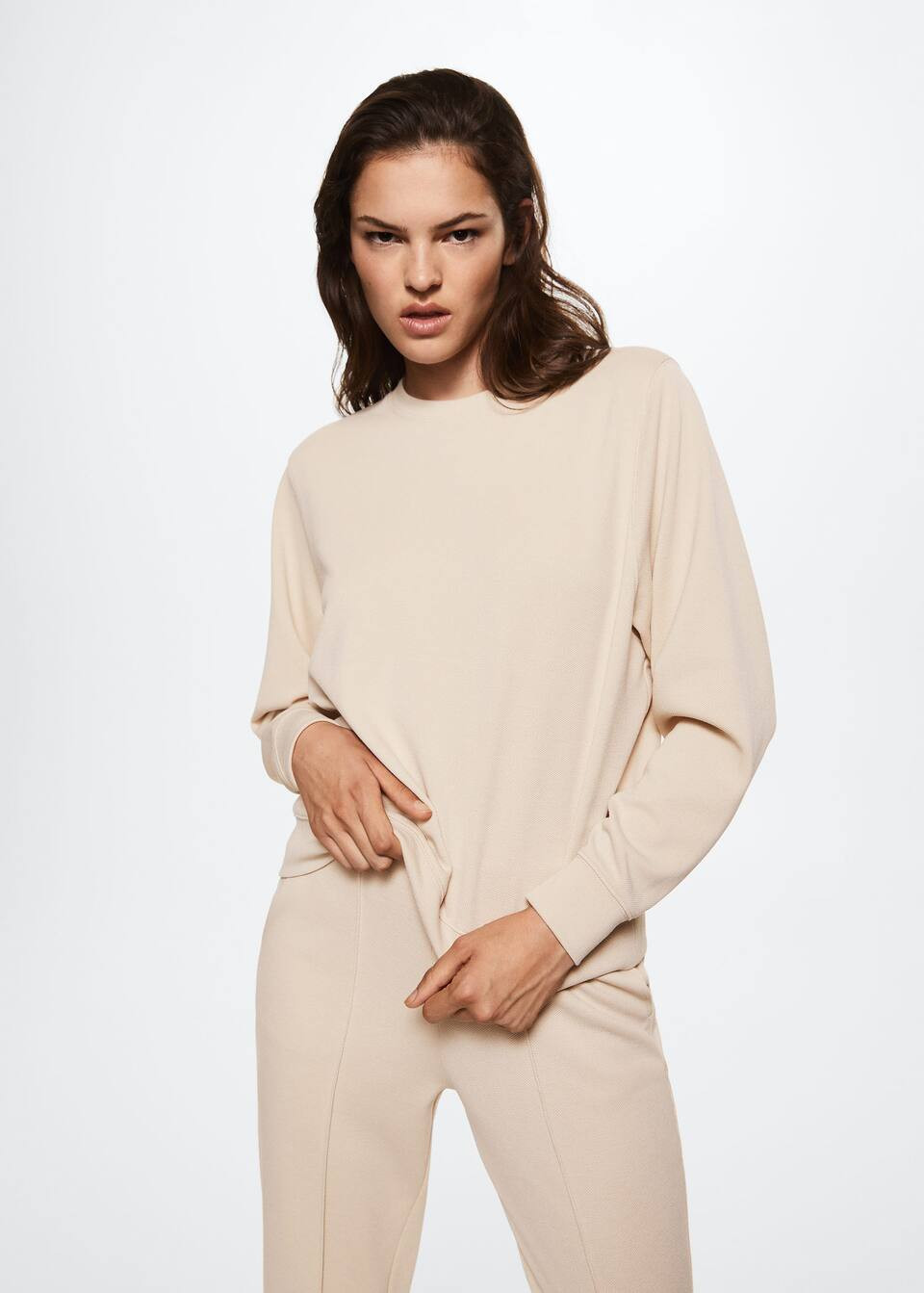 Piqué sweatshirt | MANGO (US)