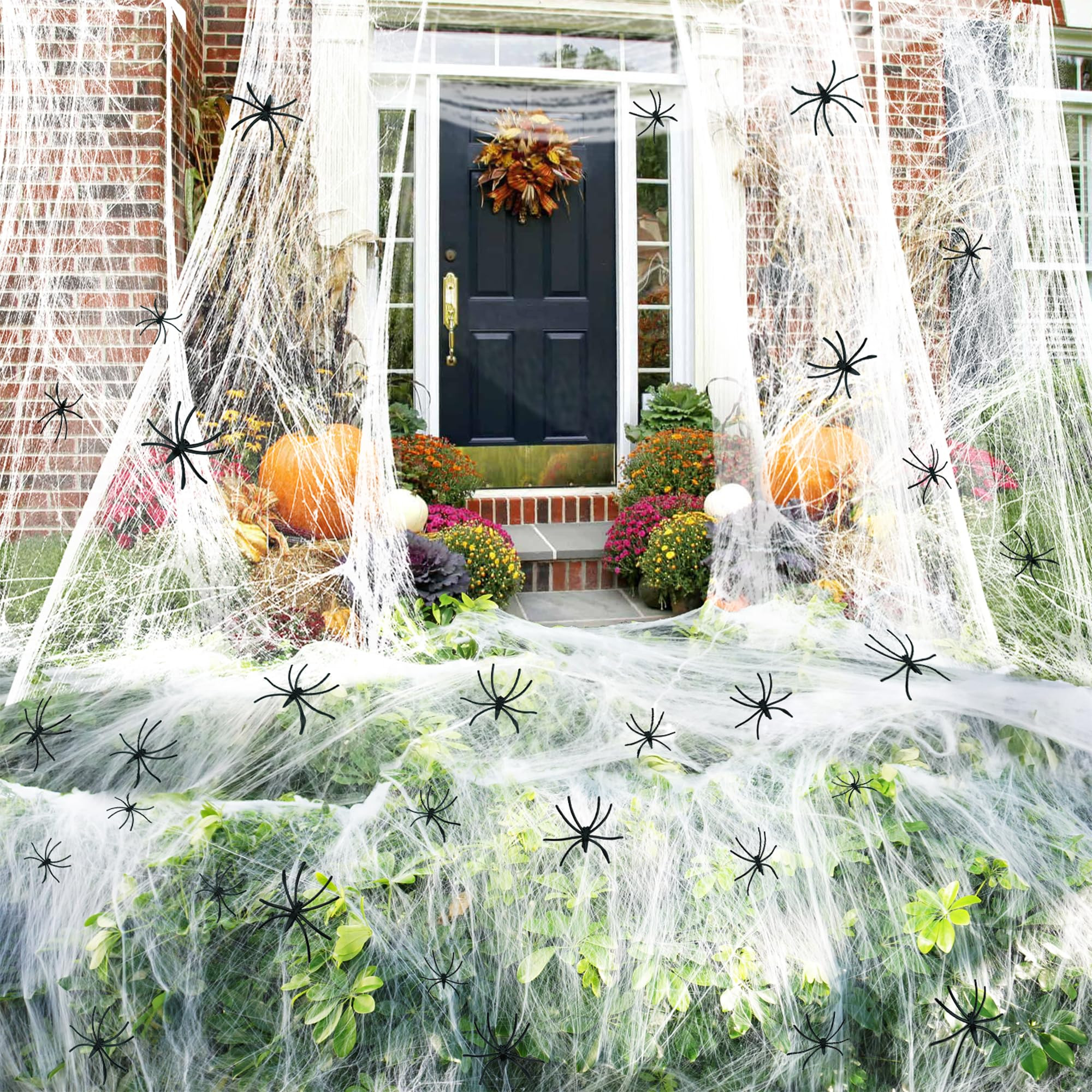 500 sqft Spider Web Halloween Decorations with 20 Fake Spiders, Super Stretch Spider Webs for Hal... | Amazon (US)