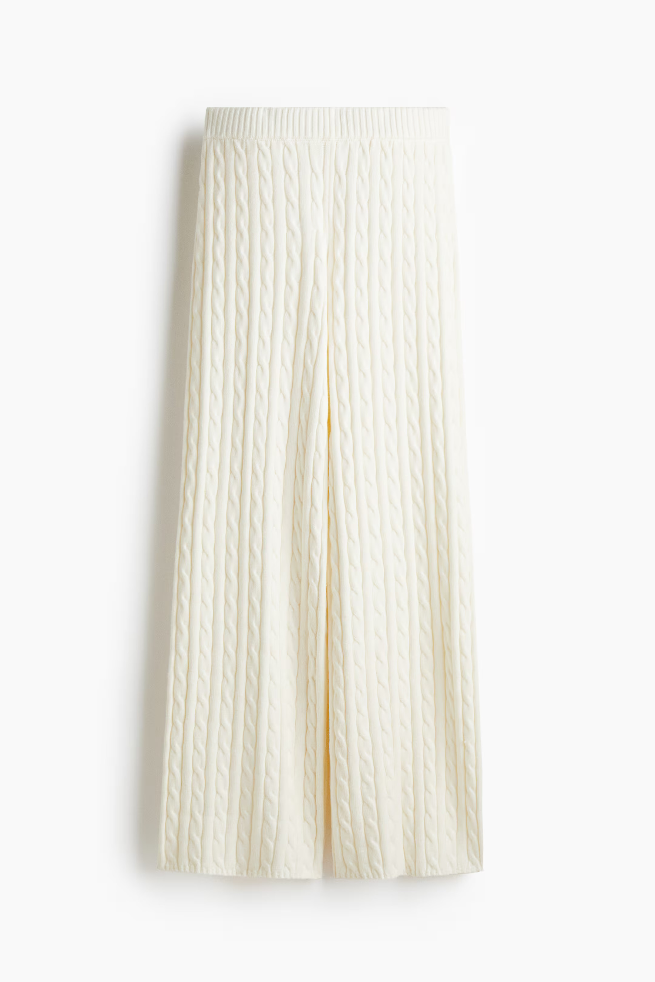 Cable-Knit Pants - Cream - Ladies | H&M US | H&M (US + CA)